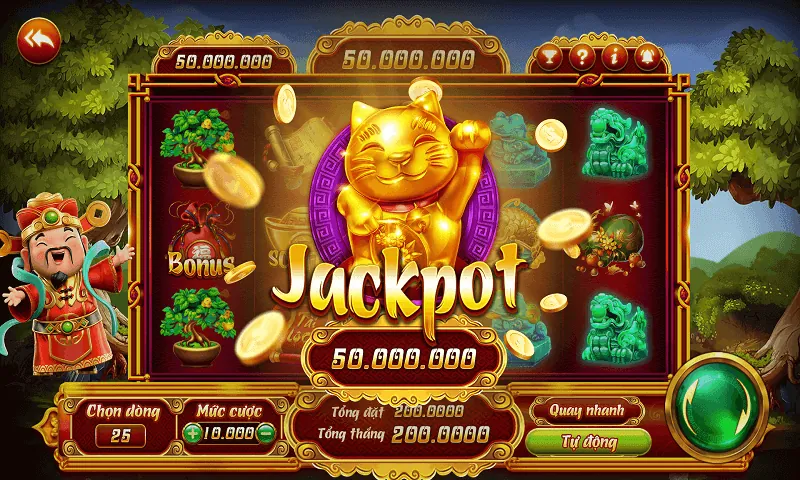 Biểu tượng quay hũ và trúng jackpot tại Sunwin20